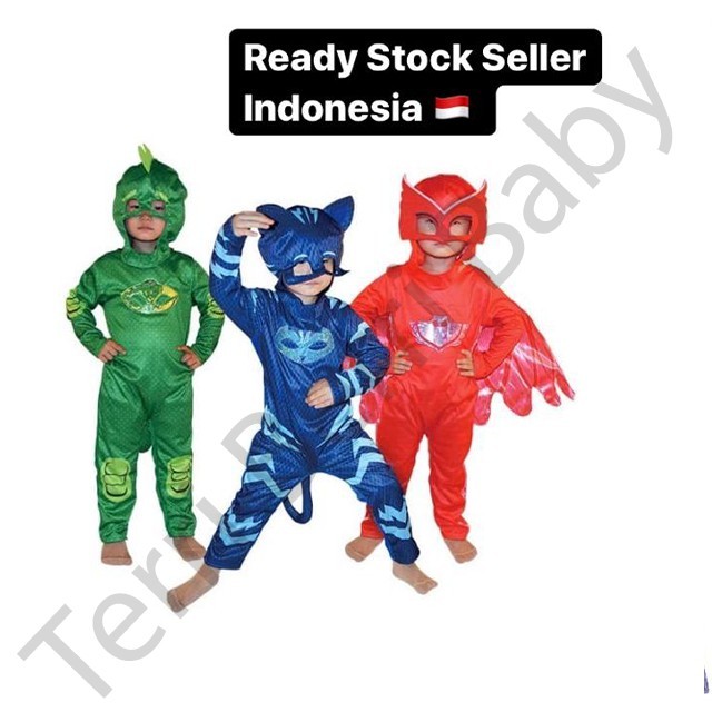 BLASFAS Kostum baju gekko / gecko cat pj mask / pjmasks / pjmask anak laki laki kostum pj masks gekk