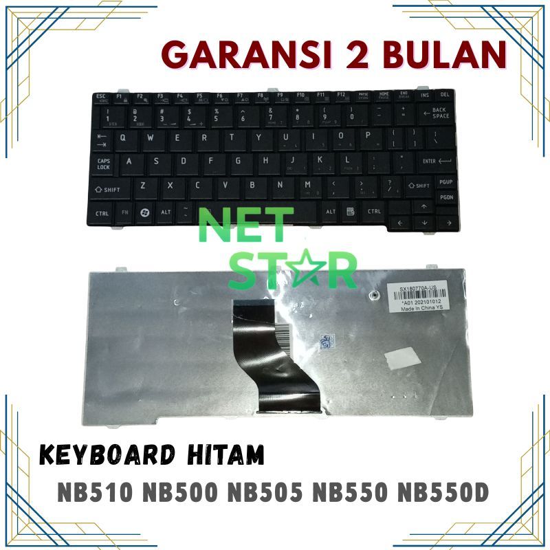 Keyboard Toshiba NB510 NB500 NB505 NB550 NB550D NB520 HITAM -NS
