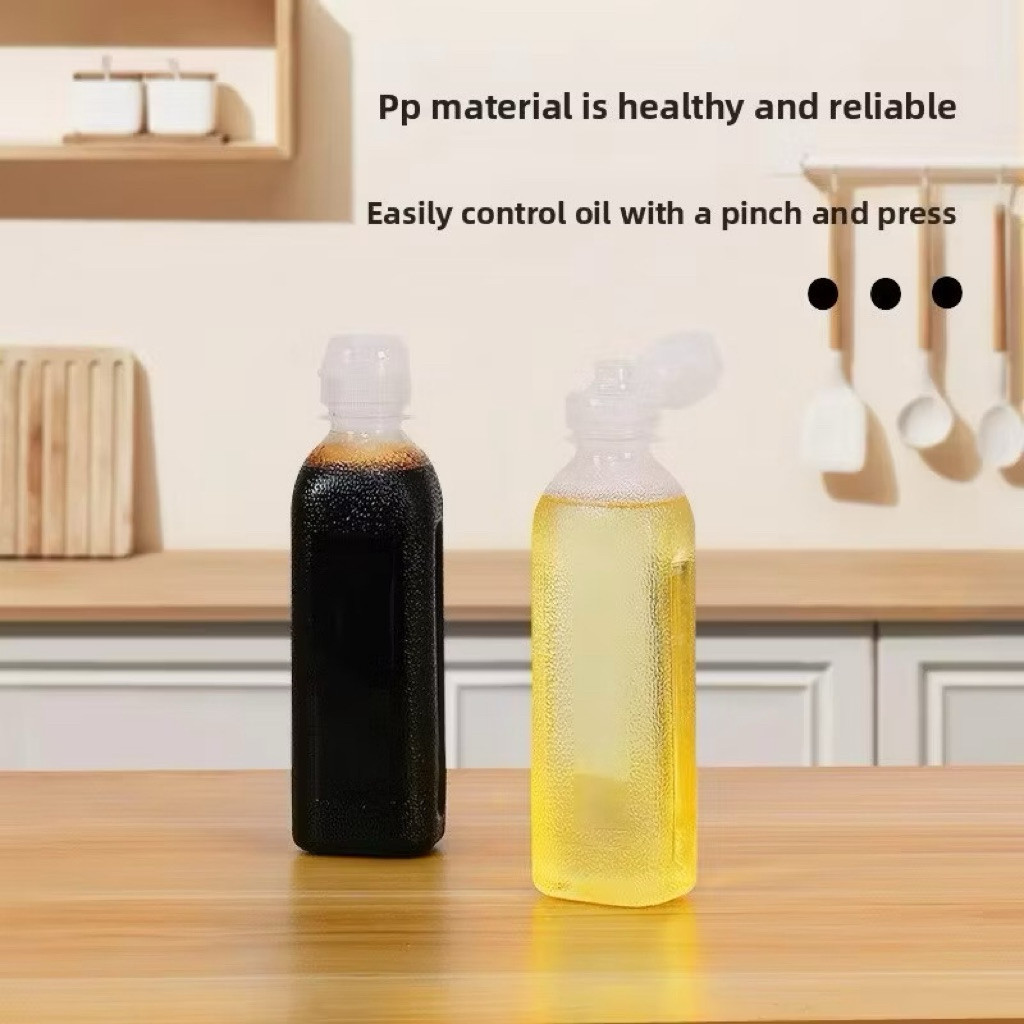 Botol Fliptop untuk Minyak Makan Kecap Saos Saus Madu tomat Bumbu Cair Dapur Plastik bentuk Kotak Se