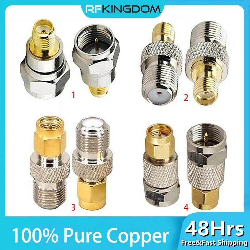 TV F Type Male Female Jack to SMA Male Female Plug Pure Copper RF Coaxial Coax Adapter Straight F to