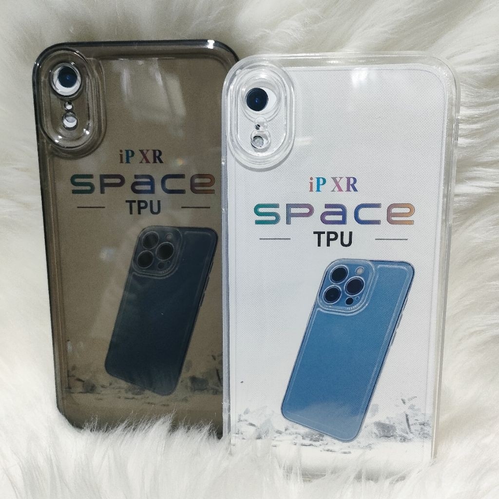 CASE Soft Case Space Tpu Original iPhone XR Silikon Casing Clear Bening Hitam Black Transparan
