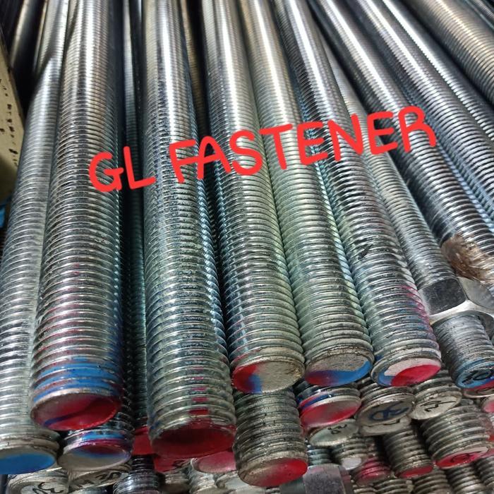 Long Drat M12 Galvanis / As Drat / Putih M12 x 1000 mm / 1 Meter