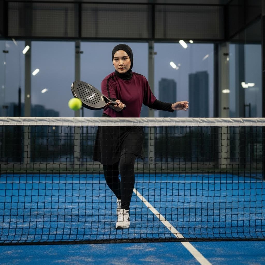 Sport Set Muslimah Celana Rok Olahraga Sport Hijab Setelan Lari Wanita Jersey Senam Kiara