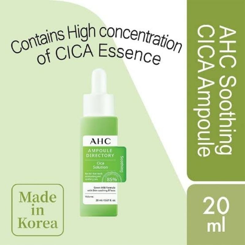 AHC Ampoule Directory Cica Solution 20ML | Skincare Serum Jerawat Serum Kulit Sensitif Serum Acne Pr