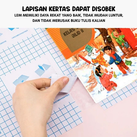 Sampul Buku Sticker Tahan Air 10 Lembar Stiker Sampul Buku Isi 10 Lembar Self-Adhesive Book Cover Wa