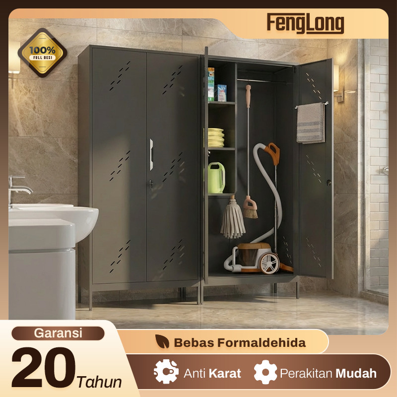 Fenglong Storage Alat Pembersih Lemari Alat Kebersihan Lemari Janitor Besi Cleaning Cabinet