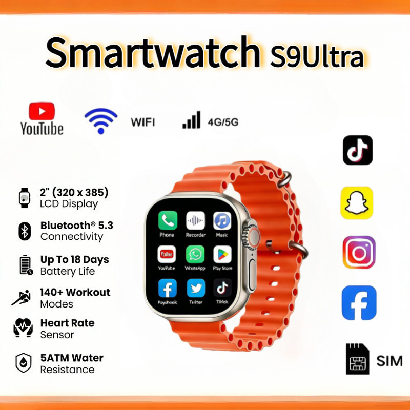 smartwatch s9 Ultra 4GB RAM+128GB ROM Smart Watch  For Android IOS Store GPS Lady's watch Bluetooth 