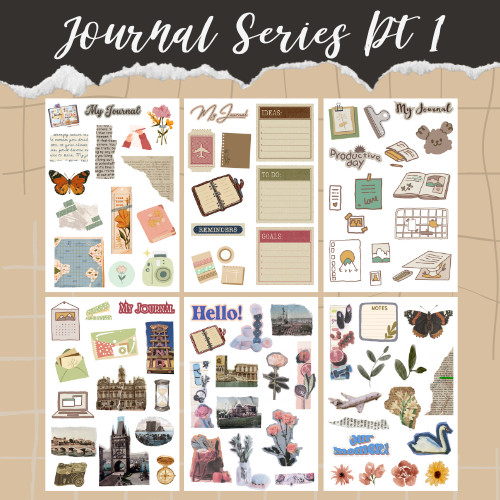 Journal Stickers | Stiker Untuk Jurnal Scrapbook | Stiker Aesthetic