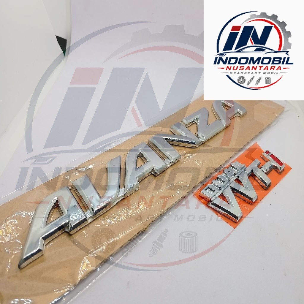 Emblem Logo Tulisan Avanza & Dual Vvti Original