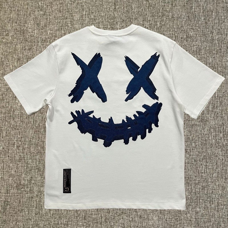 HOT Ricky Is Clown Double Layer Denim Patch Tee White Original / Baju Kaos RickyisClown Authentic