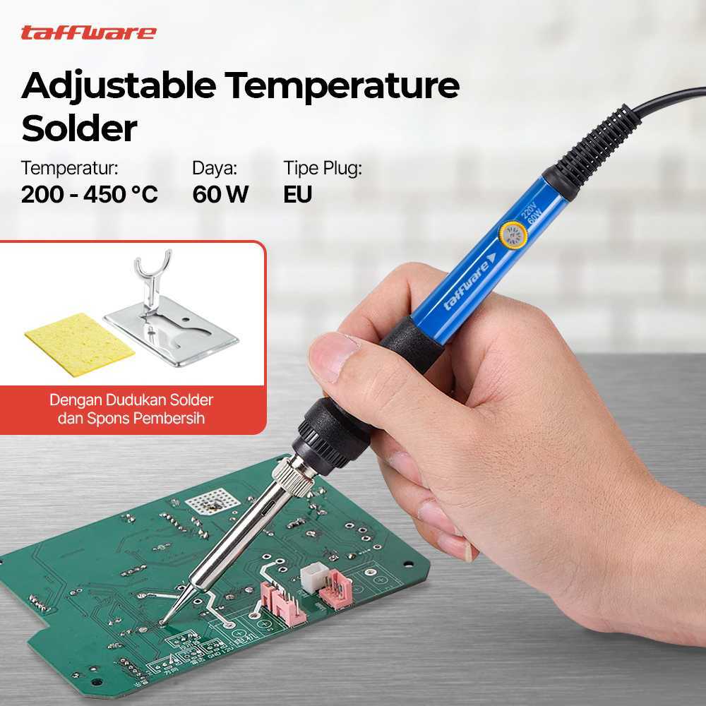 Taffware Solder Adjustable 60W 220V Temperatur 200-450°C Soldering Iron Elektronik CS-31B