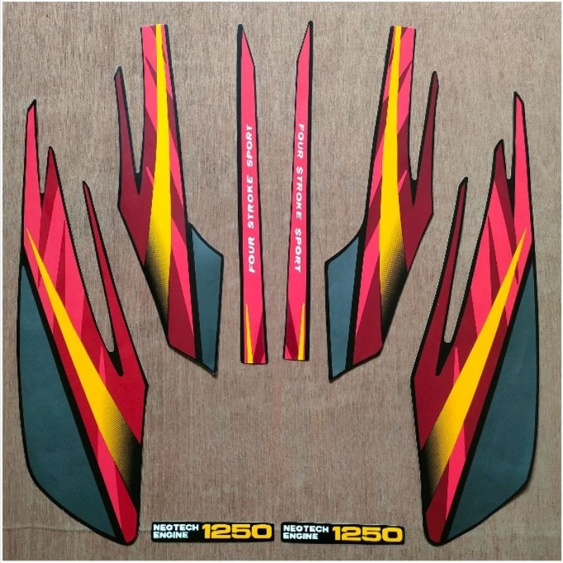 Striping Original Honda GL Pro hitam Lis merah tahun 1996 1997