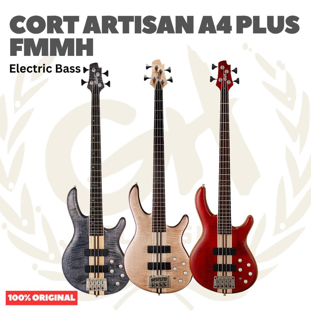 Cort Artisan A4 Plus FMMH Electric Bass Guitar - Bass Listrik Elektrik