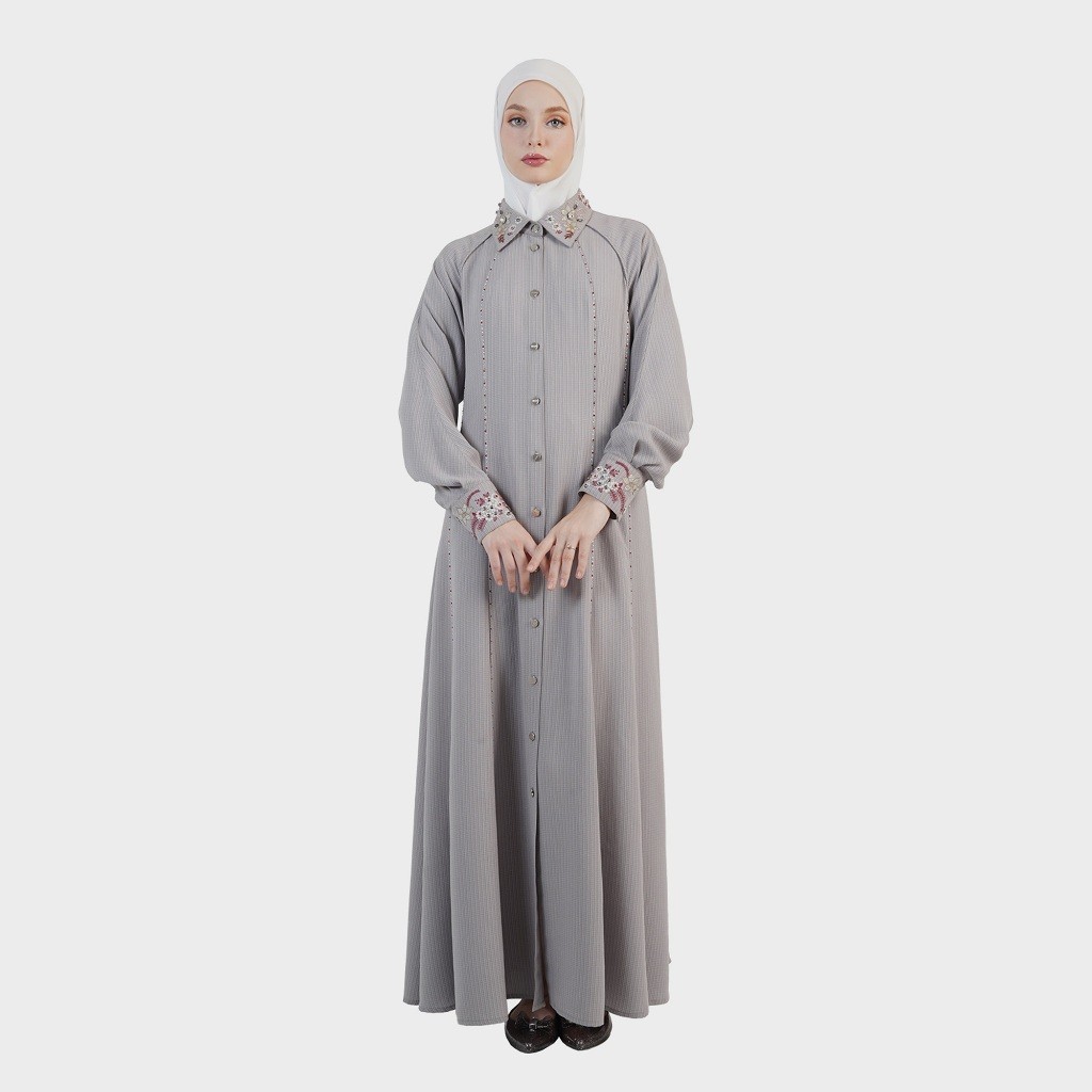 HIKMAT D7720 - Gamis Dress Muslimah Liora Stripe