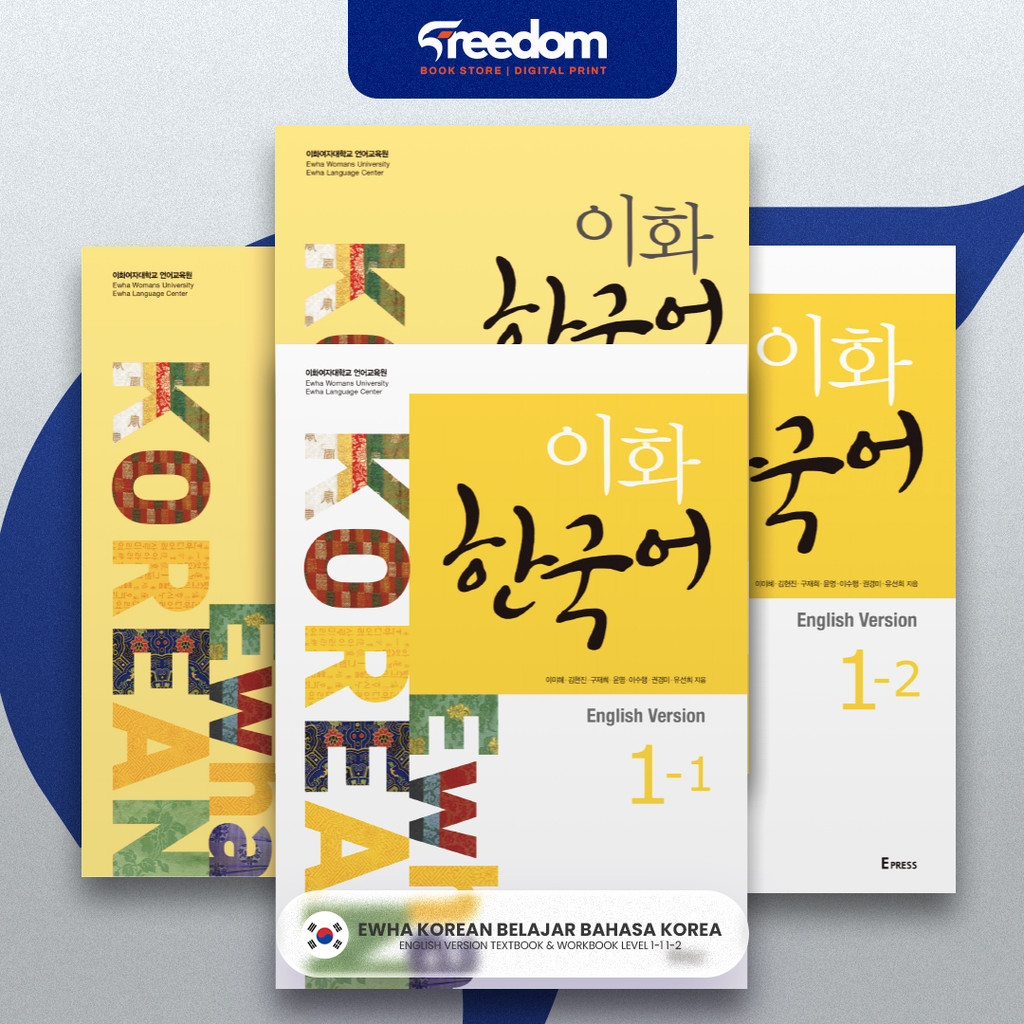 Buku Ewha Korean 1-1 & 1-2 English Version | Ewha Korean Textbook & Workbook | Belajar Bahasa Korea 