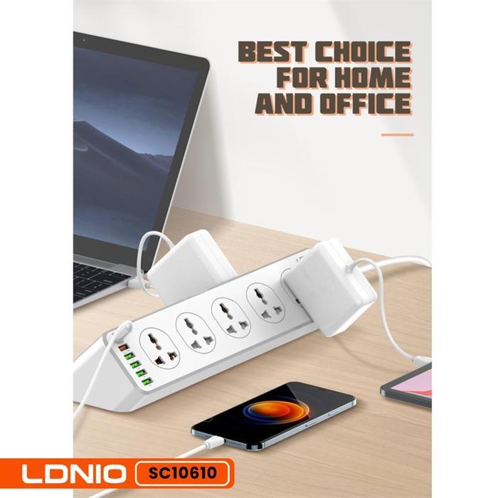 Promo Murah Stop Kontak LDNIO SC10610 [10 OUTLETS Power Socket 5USB +PD QC 3.0] - SC10610C Terlaris