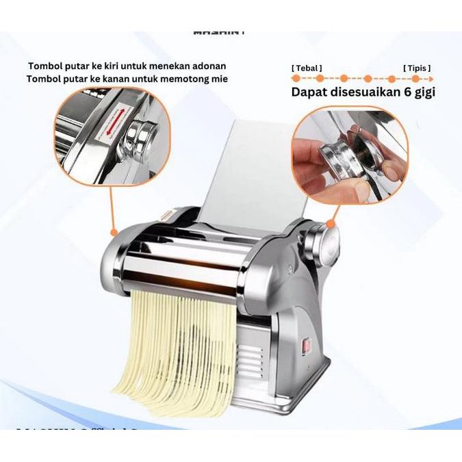 Mesin Mie Listrik Otomatis Noodle Maker Machine 3 Mata Pemotong Alat Cetak Mie Elektrik untuk Rumah 
