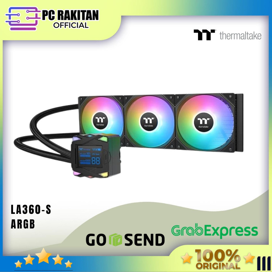 THERMALTAKE CPU AIO COOLER LA360-S ARGB (360MM RADIATOR + 3X ARGB FANS) BLACK