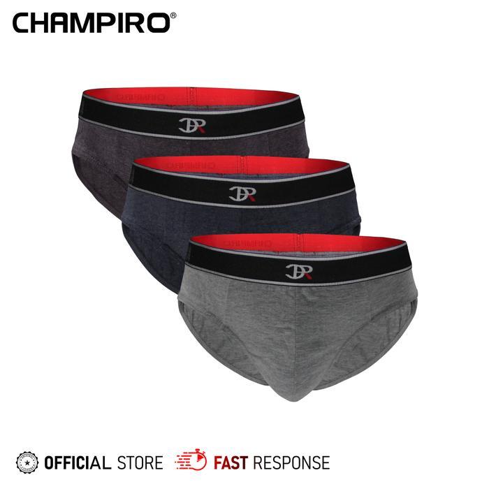 Champiro | Celana Dalam Pria Brief 3 Pcs Karet Tidak Membekas Dazzling C0312K - S, RANDOM