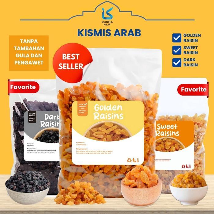 Kismis Arab 1 Kg Raisin Oleh Oleh Haji Umroh Kismis Asam Manis Mutiara Manis Kismis Hitam - 1 Kg, As