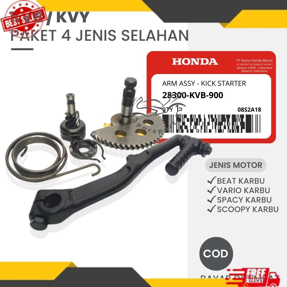 (HEMAT) PAKET KOMPLIT HONDA BEAT KARBU STARTER KASAR VARIO SPACY SCOOPY / AS SLAH + ENGKOLAN + GIGI 