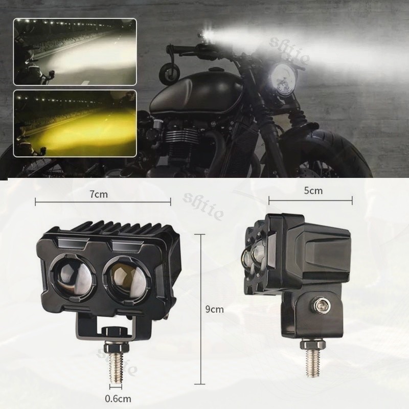 LAMPU TEMBAK LED MOTOR TEMBUS KABUT - LAMPU OFFROAD LED MOBIL ANTI KABUT - LAMPH SOROT KUNING