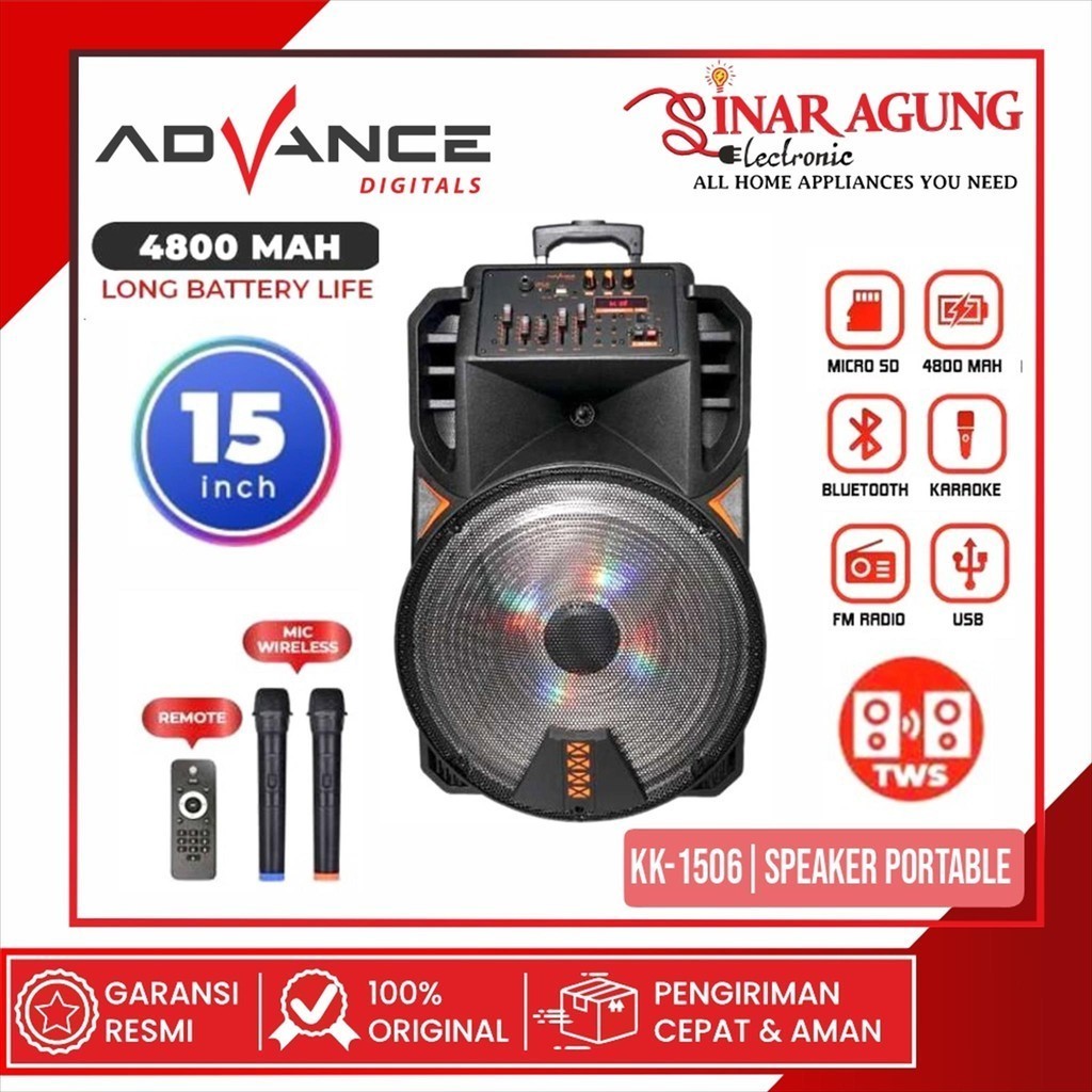 ADVANCE K1506 | K-1506 SPEAKER BLUETOOTH KARAOKE - GARANSI RESMI