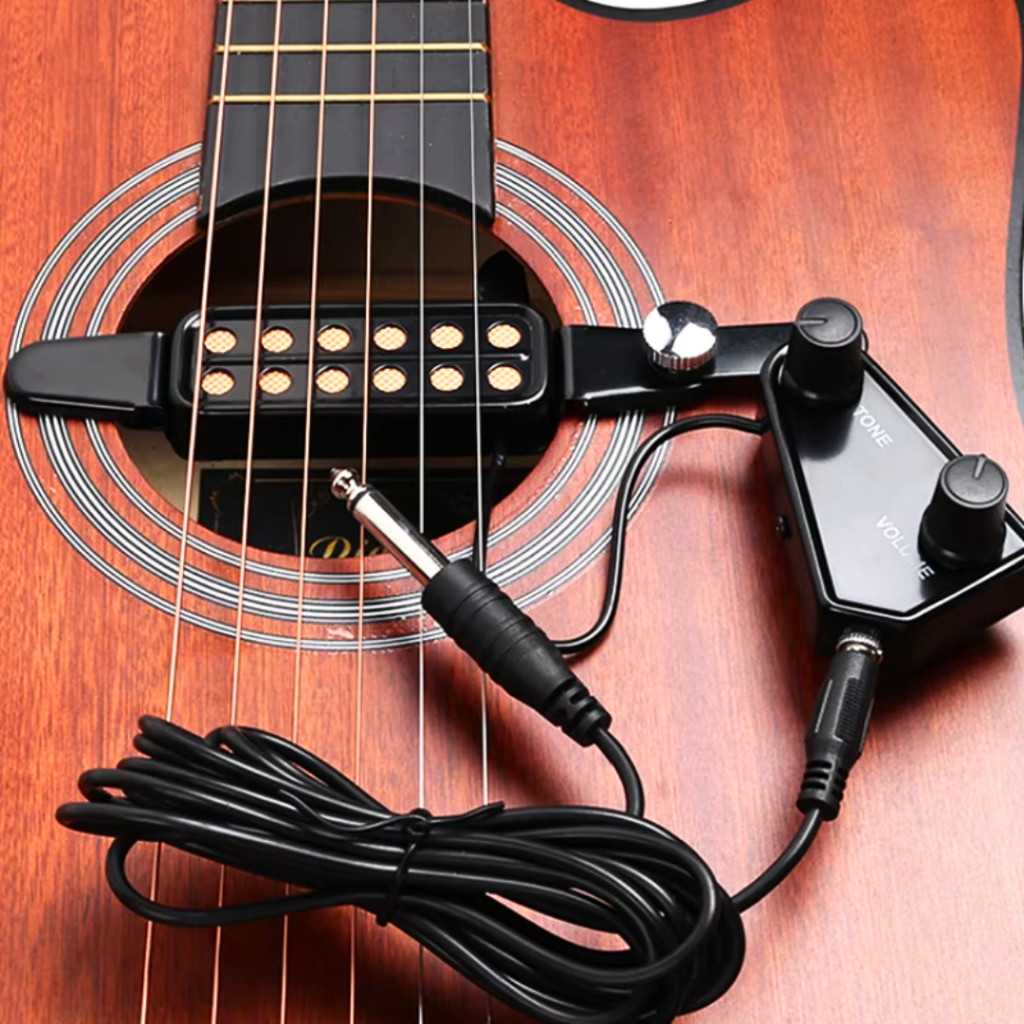 (Pijar Id) COD TaffSTUDIO P 011 Pick Spul Pickup Gitar Akustik listrik Microphone 12 Hole Tone Volum