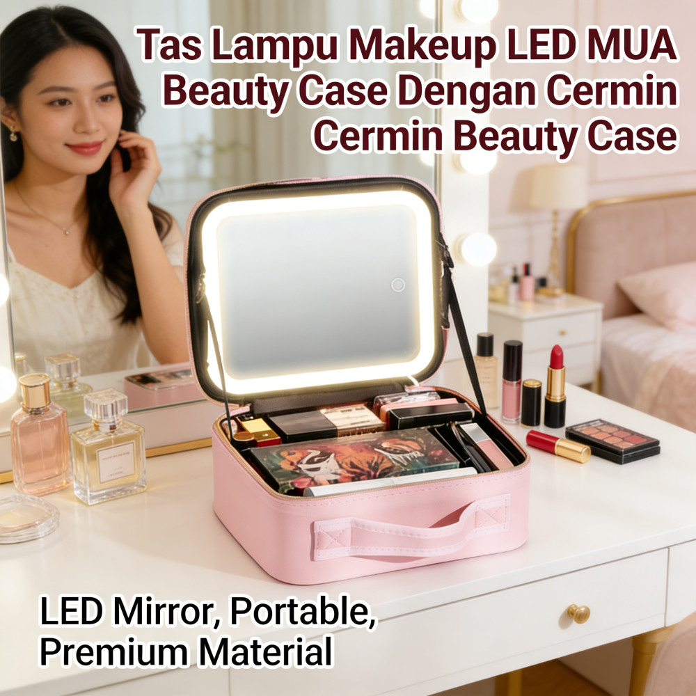 Lampu Makeup Tas LED Case MUA Beauty Case Mirror Beauty