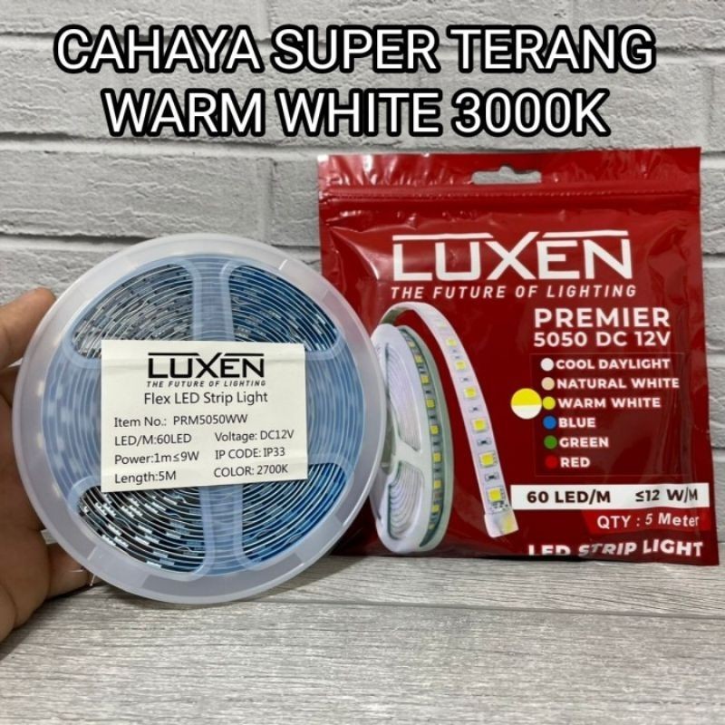 LAMPU LED STRIP 5050 DC 12V LUXEN / LED STRIP LUXEN 5050 5 Meter Kualitas Oke