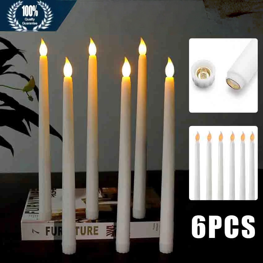 6PCS Lilin LED - Lilin Baterai Panjang - Lampu Elektrik Lilin - Lilin Lampu - Dekorasi Rumah - Lampu