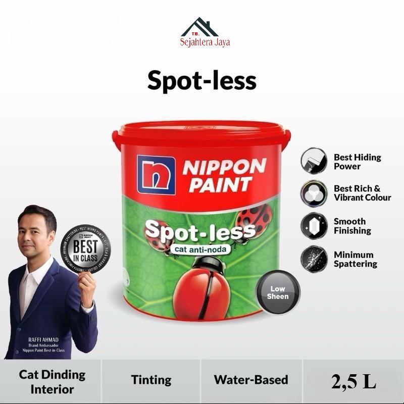 Nippon Paint SPOT-LESS 2.5 Liter Galon Cat Tembok Interior Anti Noda Stain Guard Mudah Dicuci Cat Di