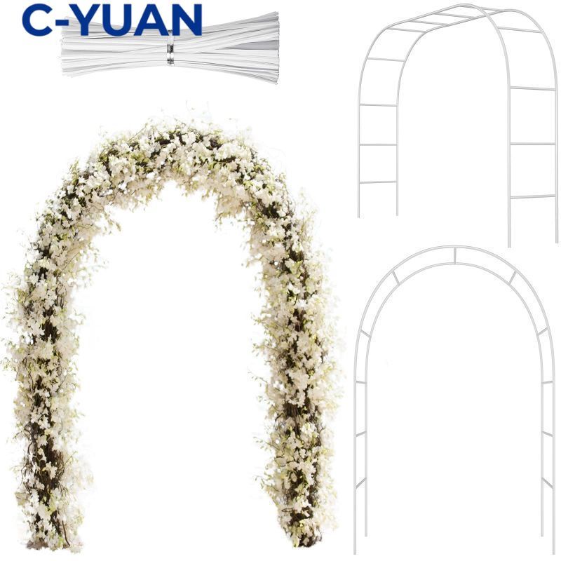 CYUAN Besi Lengkung Dekorasi 2leyer Pergola Besi Dekorasi 2.4m X 1.4m Lingkar Besi Pergola Dekorasi 