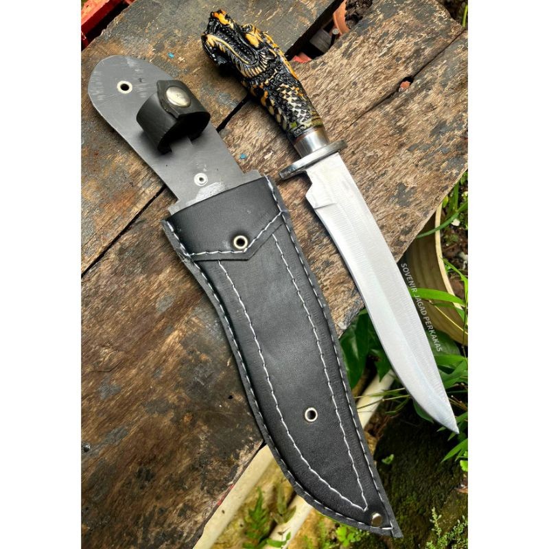 PISAU NAGA SERBAGUNA BAJA PER HANDLE UKIR