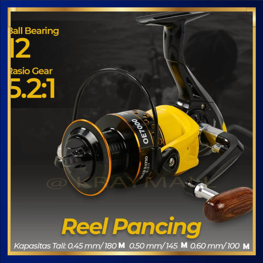 Reel Pancing Spinning 12 Ball Bearing - HD7000
