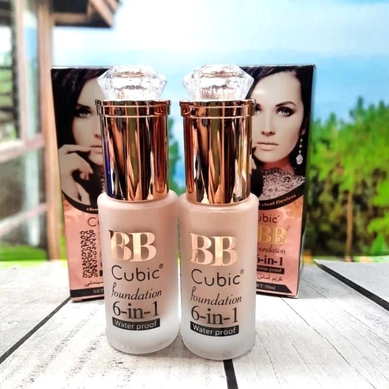 PROMO ( Pilih Warna / 1 Pcs ) Cubic Bb Foundation 6in1 Waterproof