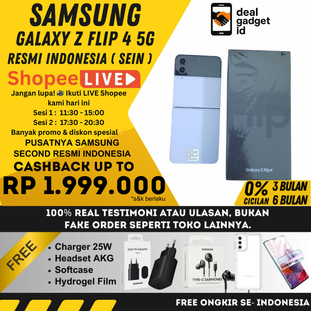 SEIN Samsung Galaxy Z Flip 4 512GB 256GB 128GB Second Fullset Original