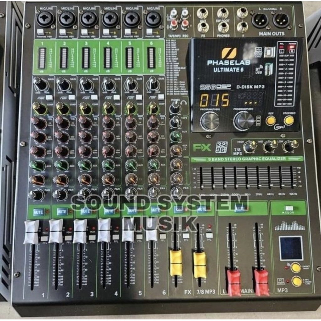 Mixer Phase Lab ULTIMATE 6 Original Channel DSP FX Double EQ Effect Stereo PhaseLab 6ch Mono