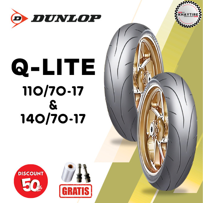 SEPASANG Ban Motor DUNLOP Q-LITE 110/70 & 140/70 RING 17 Tubeless