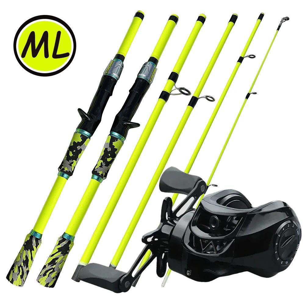 Ultralight Baitcasting Reel and Rod Fishing Combo Kit Baitcast Reels 10KG Max Drag Carbon Pole ML Ac