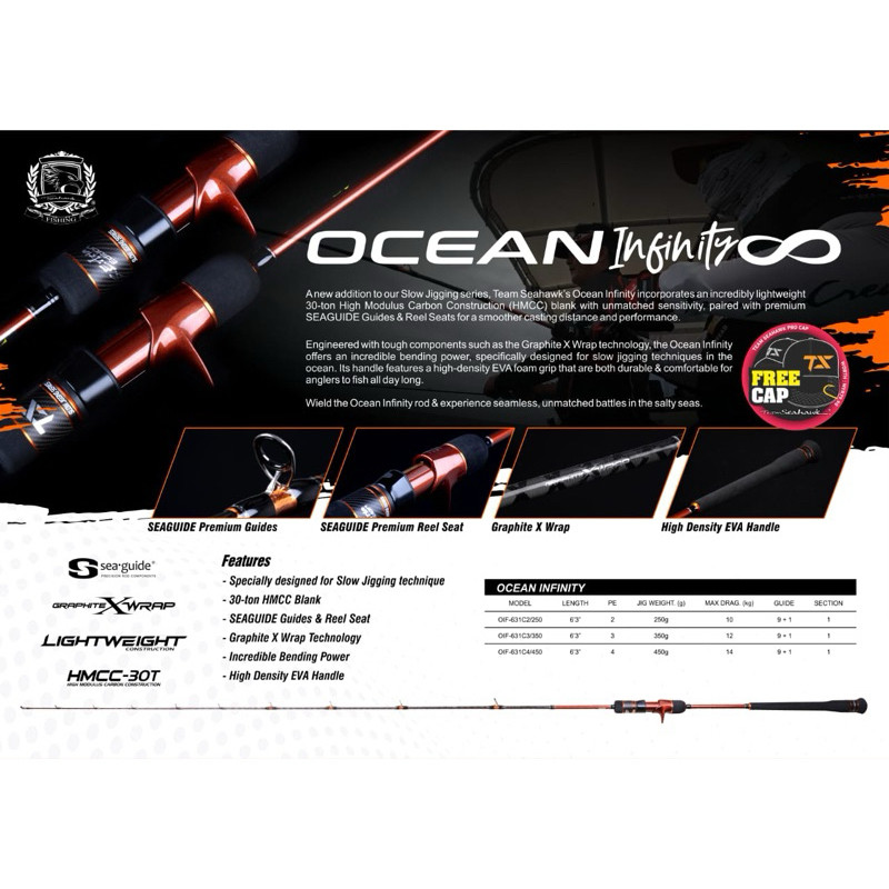 SEAHAWK OCEAN INFINITY PE 3.0 & 4.0 / JORAN PANCING / ROD JIGGING OVERHEAD ONE PIECE