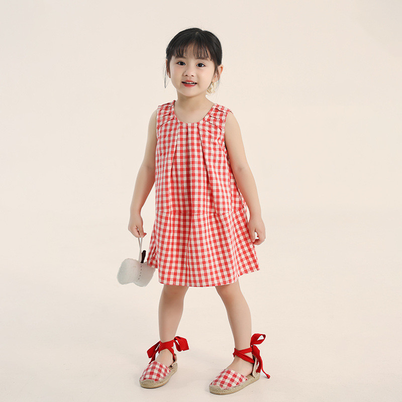 Anak Stylish Rok anak-anak gaya Korea, rok tulip kotak-kotak untuk balita dan anak prasekolah.