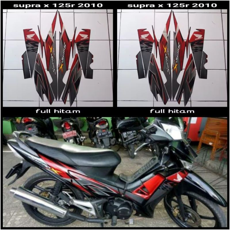 STRIPING ORIGINAL HONDA SUPRA X 125 R HITAM TAHUN 2010