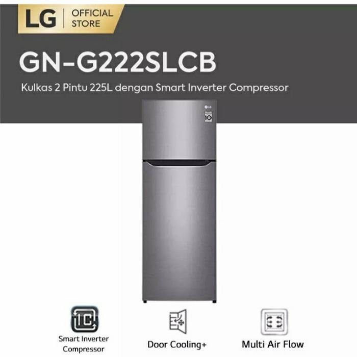 KULKAS LG GN-G222SLCB 2 PINTU SMART INVERTER G222SLCB / 222SLCB