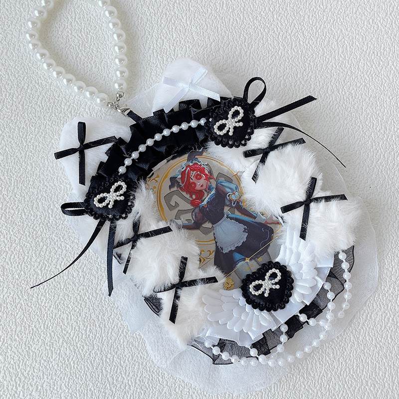 Handmade Lace Card Holder 3-in Kawaii Kpop Photocard Holder Ribbon Bow Lolita Sweet Toploader Anime 