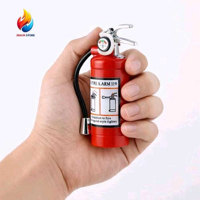 Korek Api Gas Miniatur Apar Pemadam Unik Plus Lampu Senter