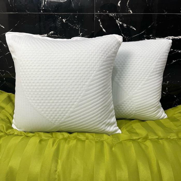 BANTAL SOFA BUSA MEMORY FOAM UKURAN 40X40 MOTIF CANTIK SUPER LEMBUT & MEWAH Gold Kain Putih-BFA - Ba