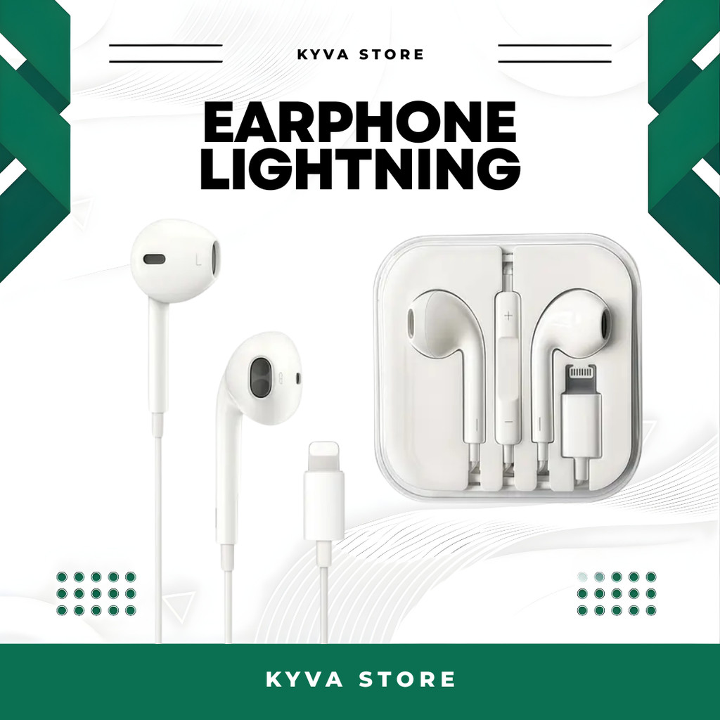 EARPHONE IPHONE LIGHTNING OEM KONEK BLUETOOTH HANDSFREE IPHONE