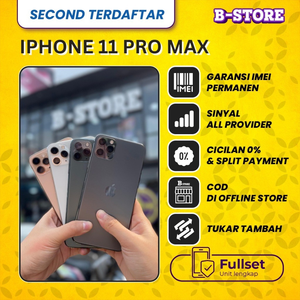 Apple iPhone 11 PRO MAX 256GB - Fullset - 256 GB - Second Terdaftar