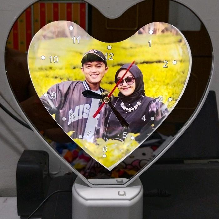 HOT PRODUK magic mirror clock / cermin ajaib jam / love mirror / cermin custom / kado pacar / kado t